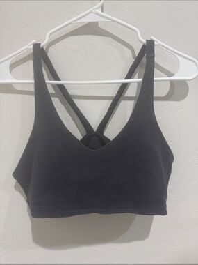 ALO Yoga Charcoal Textured Cross-Back Bralette